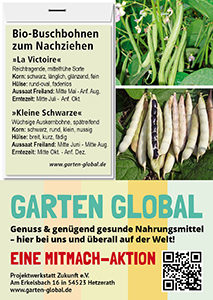 Garten Global samenfestes Saatgut Buschbohnen